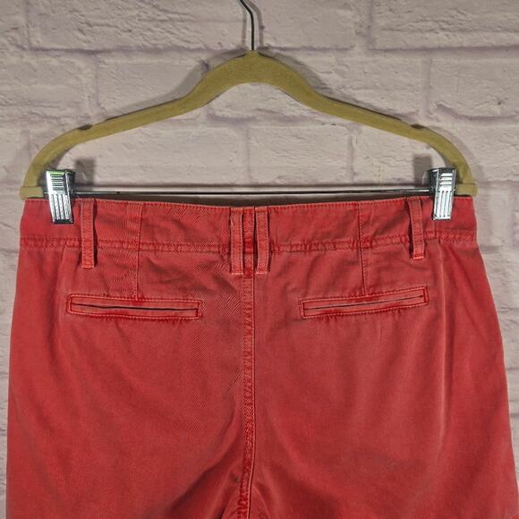 M MERONA Pink Coral Washed Chino Shorts Size 6 100% Cotton Flat Front Preppy - Picture 6 of 8